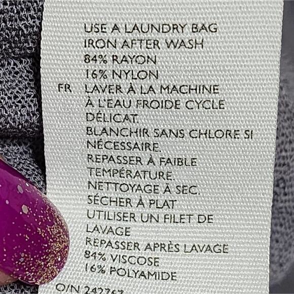 COS silver Grey slightly sheer‎ finely woven mock turtleneck sweater size large - Picture 4 of 6